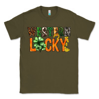 Army Green Western lucky with clover St. Patricks day Classic Tee - HowdyJamesFarm