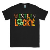 Black Western lucky with clover St. Patricks day Classic Tee - HowdyJamesFarm