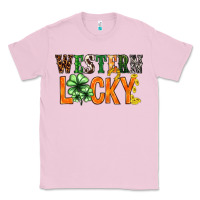 Bubblegum Pink Western lucky with clover St. Patricks day Classic Tee - HowdyJamesFarm
