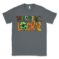 Charcoal Heather Western lucky with clover St. Patricks day Classic Tee - HowdyJamesFarm