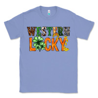 Colony Blue Western lucky with clover St. Patricks day Classic Tee - HowdyJamesFarm