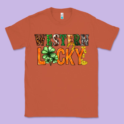 Western Lucky With Clover St. Patricks Day Classic Tee Designed By Howdyjamesfarm
