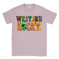 Lilac Western lucky with clover St. Patricks day Classic Tee - HowdyJamesFarm
