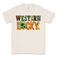 Natural Western lucky with clover St. Patricks day Classic Tee - HowdyJamesFarm