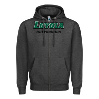 Charcoal Heather loyola (md) greyhounds Zipper Hoodie - linhVisuals