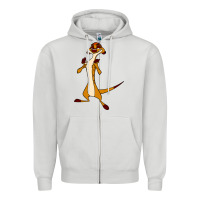 Dove Grey Timon Funny Zipper Hoodie - linhVisuals