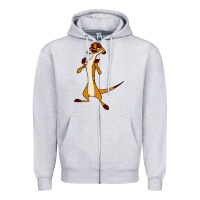 Heather Grey Timon Funny Zipper Hoodie - linhVisuals
