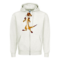 Oatmeal Heather Timon Funny Zipper Hoodie - linhVisuals