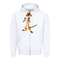 White Timon Funny Zipper Hoodie - linhVisuals