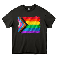 Asphalt Pride flag background Heavy Core Tee - CowGirlArtShop