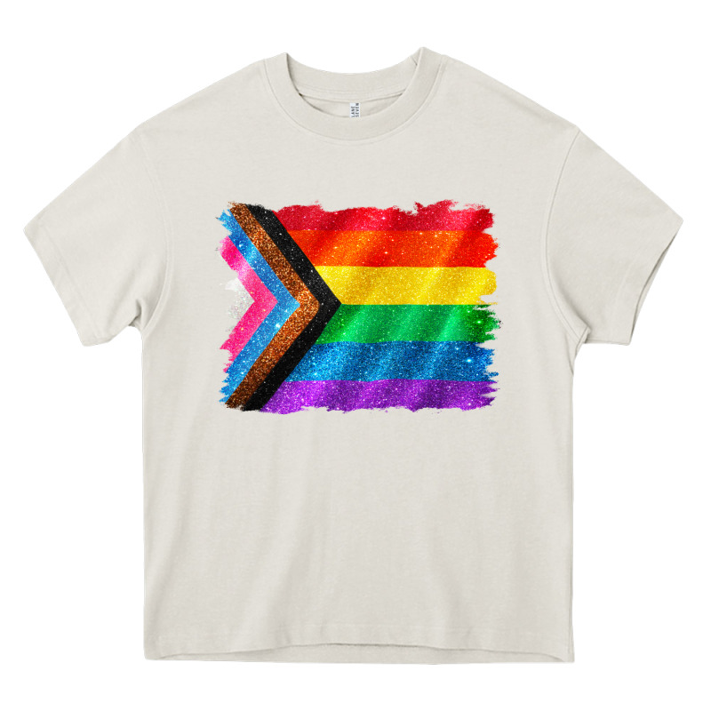 Pride Flag Background Heavy Core Tee by CowGirlArtShop | Teevron