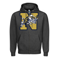 Charcoal Heather navy midshipmen Zipper Hoodie - linhVisuals