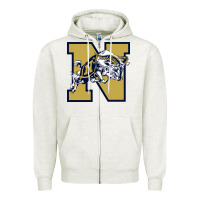 Oatmeal Heather navy midshipmen Zipper Hoodie - linhVisuals