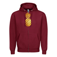 Burgundy gold pineapple Zipper Hoodie - linhVisuals
