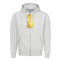 Dove Grey gold pineapple Zipper Hoodie - linhVisuals