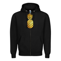 Black gold pineapple Zipper Hoodie - linhVisuals