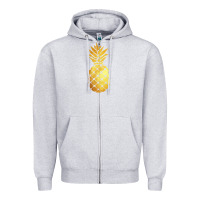 Heather Grey gold pineapple Zipper Hoodie - linhVisuals