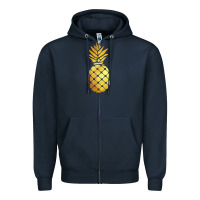 Navy gold pineapple Zipper Hoodie - linhVisuals