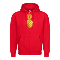 Red gold pineapple Zipper Hoodie - linhVisuals