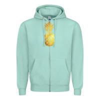 Seafoam gold pineapple Zipper Hoodie - linhVisuals