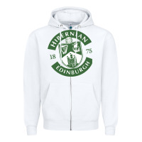 White hibernian edinburg Zipper Hoodie - linhVisuals