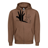 Chestnut rabbit hand shadow Zipper Hoodie - linhVisuals