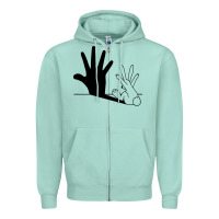 Seafoam rabbit hand shadow Zipper Hoodie - linhVisuals