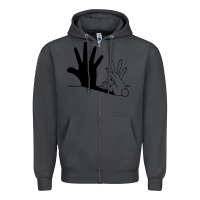 Smoke rabbit hand shadow Zipper Hoodie - linhVisuals