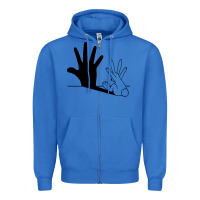 True Royal rabbit hand shadow Zipper Hoodie - linhVisuals