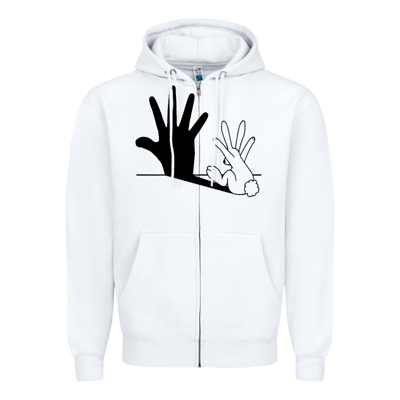 Rabbit Hand Shadow Zipper Hoodie by linhVisuals | Teevron