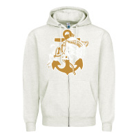 Oatmeal Heather navy midshipmen Zipper Hoodie - linhVisuals