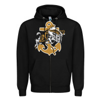 Black navy midshipmen Zipper Hoodie - linhVisuals