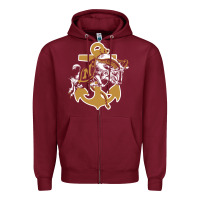 Burgundy navy midshipmen Zipper Hoodie - linhVisuals