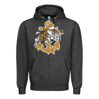 Charcoal Heather navy midshipmen Zipper Hoodie - linhVisuals