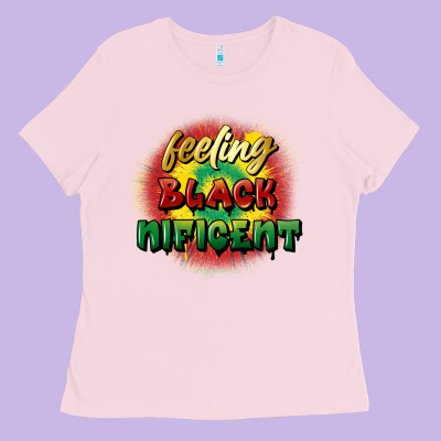 Feeling Blacknificent Ladies Tee Designed By Fadigitalartstudio