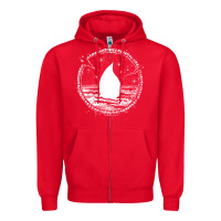 Red magic  the gathering kaldheim islands symbol Zipper Hoodie - linhVisuals