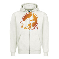 Oatmeal Heather magic the gathering hunt emblem Zipper Hoodie - linhVisuals