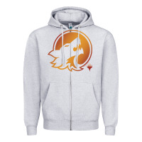 Heather Grey magic the gathering hunt emblem Zipper Hoodie - linhVisuals
