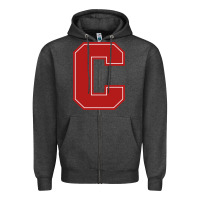 Charcoal Heather cornell big red Zipper Hoodie - linhVisuals