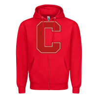 Red cornell big red Zipper Hoodie - linhVisuals