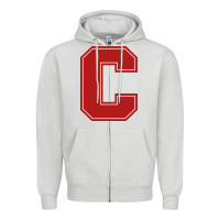 Dove Grey cornell big red Zipper Hoodie - linhVisuals