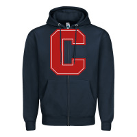 Navy cornell big red Zipper Hoodie - linhVisuals