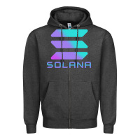 Charcoal Heather solana cryptocurrency solana Zipper Hoodie - linhVisuals