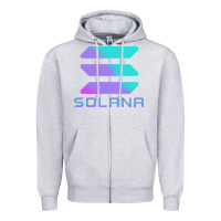Heather Grey solana cryptocurrency solana Zipper Hoodie - linhVisuals