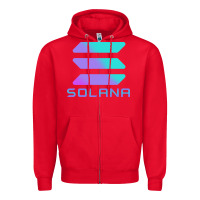 Red solana cryptocurrency solana Zipper Hoodie - linhVisuals