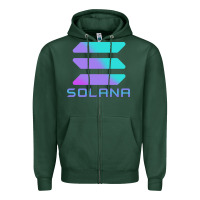 Sports Green solana cryptocurrency solana Zipper Hoodie - linhVisuals