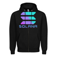 Black solana cryptocurrency solana Zipper Hoodie - linhVisuals