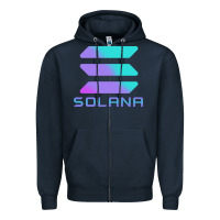 Navy solana cryptocurrency solana Zipper Hoodie - linhVisuals