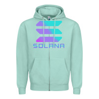 Seafoam solana cryptocurrency solana Zipper Hoodie - linhVisuals