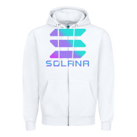 White solana cryptocurrency solana Zipper Hoodie - linhVisuals
